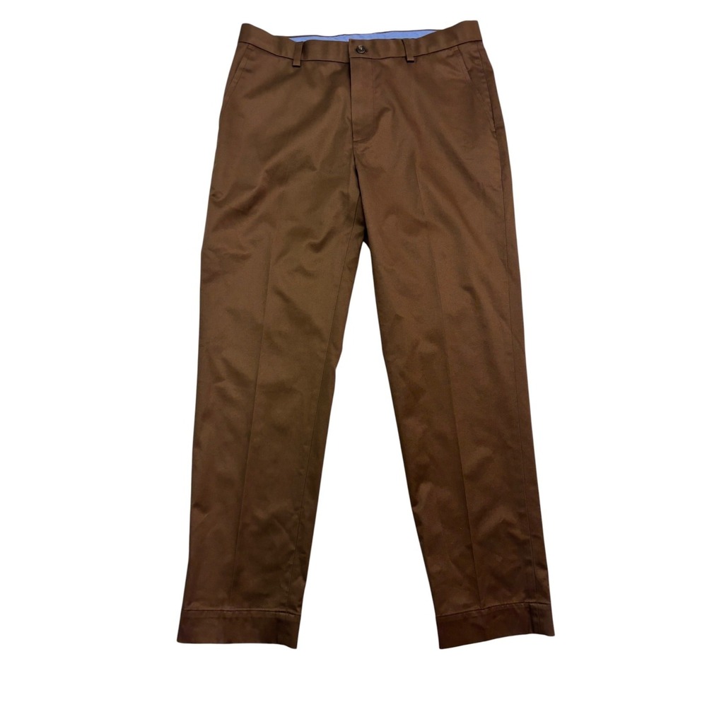 Brooks Brothers 34x30 Brown Lightweight Advantage Chino Slim Pants Cotton